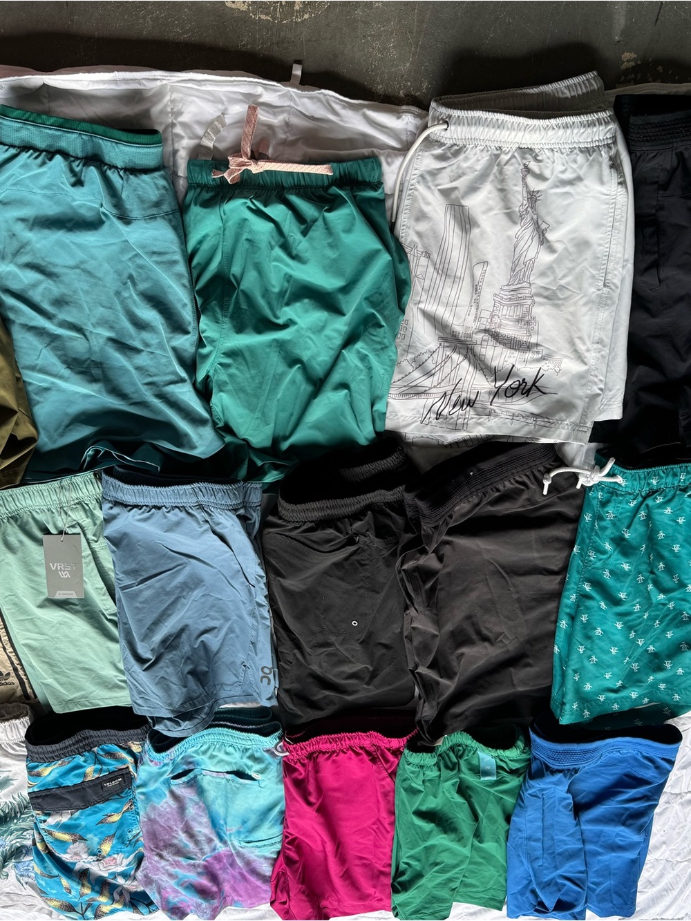 17 pairs of Men's Swim and Shorts Bundle - Fabletics, Volcom, Adidas and more